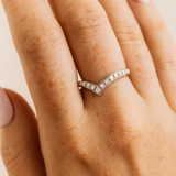 The Radiant Apex – Steel V-Shaped CZ Ring