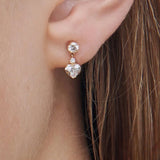 The Celestia Drops – CZ Heart Silver Earrings