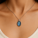 Bali-Inspired Oval Gemstone Necklace