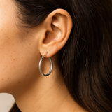 Classic Steel Hoop Earrings – 2mm
