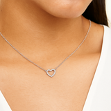 The Beloved – CZ Outline Heart Necklace