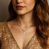 The Halo Pearl – Sterling Silver Necklace