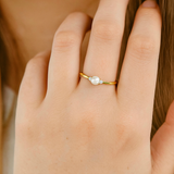 The Aurelia – Pearl & CZ Accent Ring