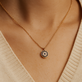 CZ Small Round Evil Eye Necklace