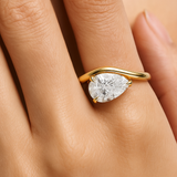 Celestial Curve – Pear Cut CZ Ring