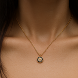 CZ Small Round Evil Eye Necklace