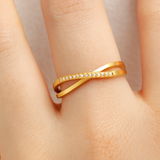 The Starlit Wrap – Criss-Cross Steel Ring