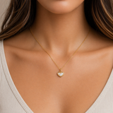 Polished Steel Shell Heart Necklace
