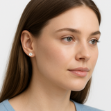 Glacial Ice CZ Studs – Round Earrings