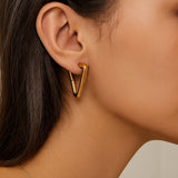 The Trine – Triangle Huggie Earrings