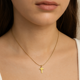 14KT Gold Plated Small Cross Necklace