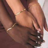 Silken Current - Steel Herringbone Bracelet