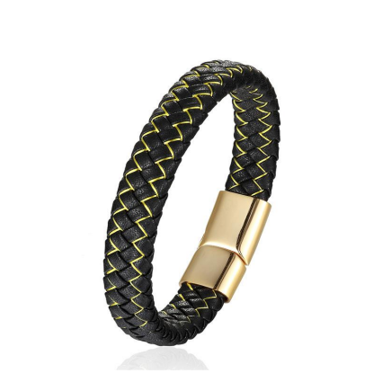 Zigzag Wide Leather Braid Bracelet