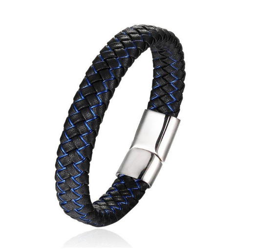 Zigzag Wide Leather Braid Bracelet