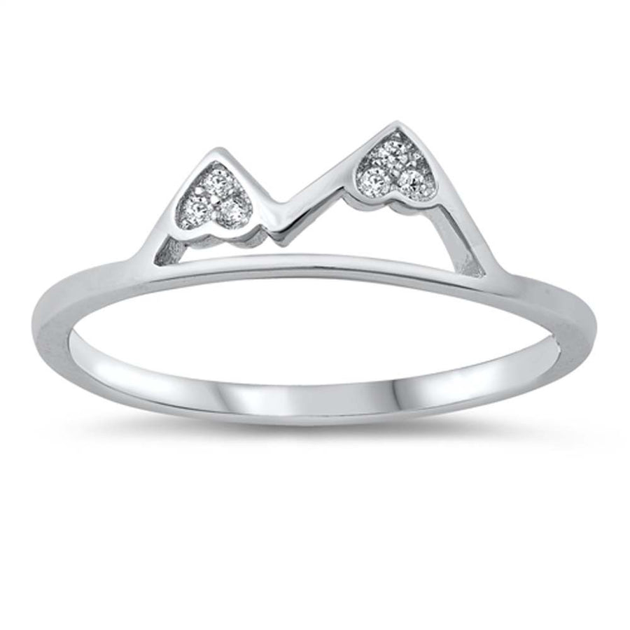 Two CZ Peaks Mountain Ring