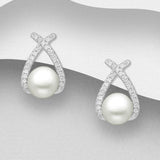 Criss-Cross Pearl Earrings