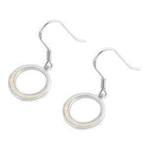 Round French Wire Opal Earrings