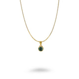 10KT Bezel Semi-Precious Pendant Necklace