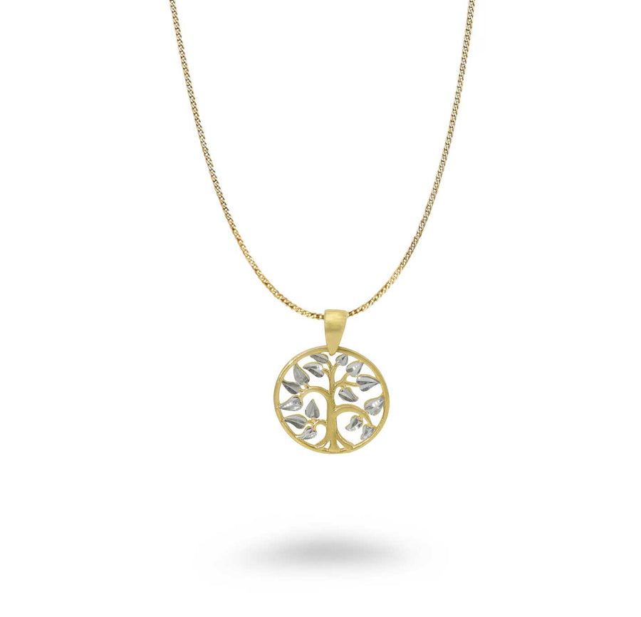 10KT Two-Tone Gold Tree of Life Pendant Necklace