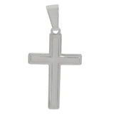 Large Center Step Cross Necklace