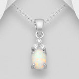3 CZ Opal Necklace