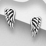 Small Oxidized Angel Wing Earrings
