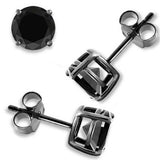 Black Rhodium and Black CZ Stud Earrings