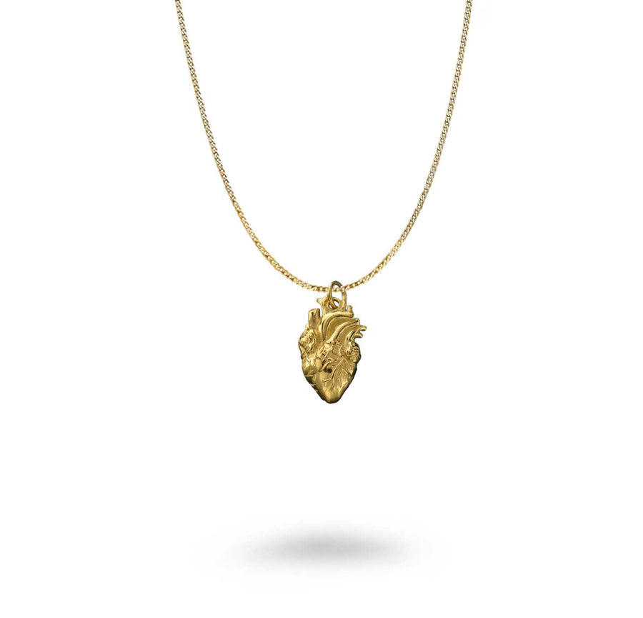 14KT Plated Anatomical Heart Necklace