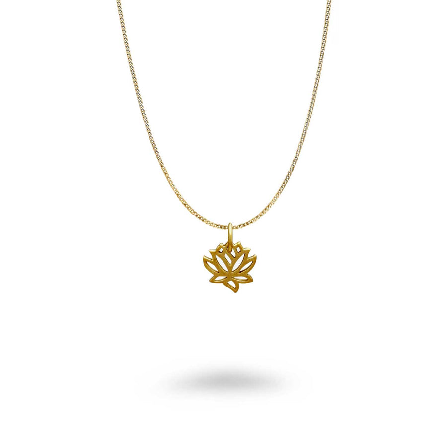 14KT Plated Small Lotus Necklace