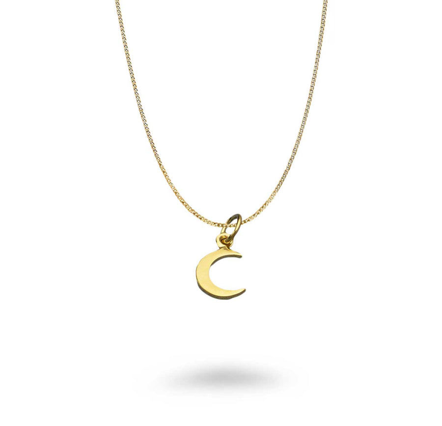 14KT Gold Plated Small Crescent Moon Necklace
