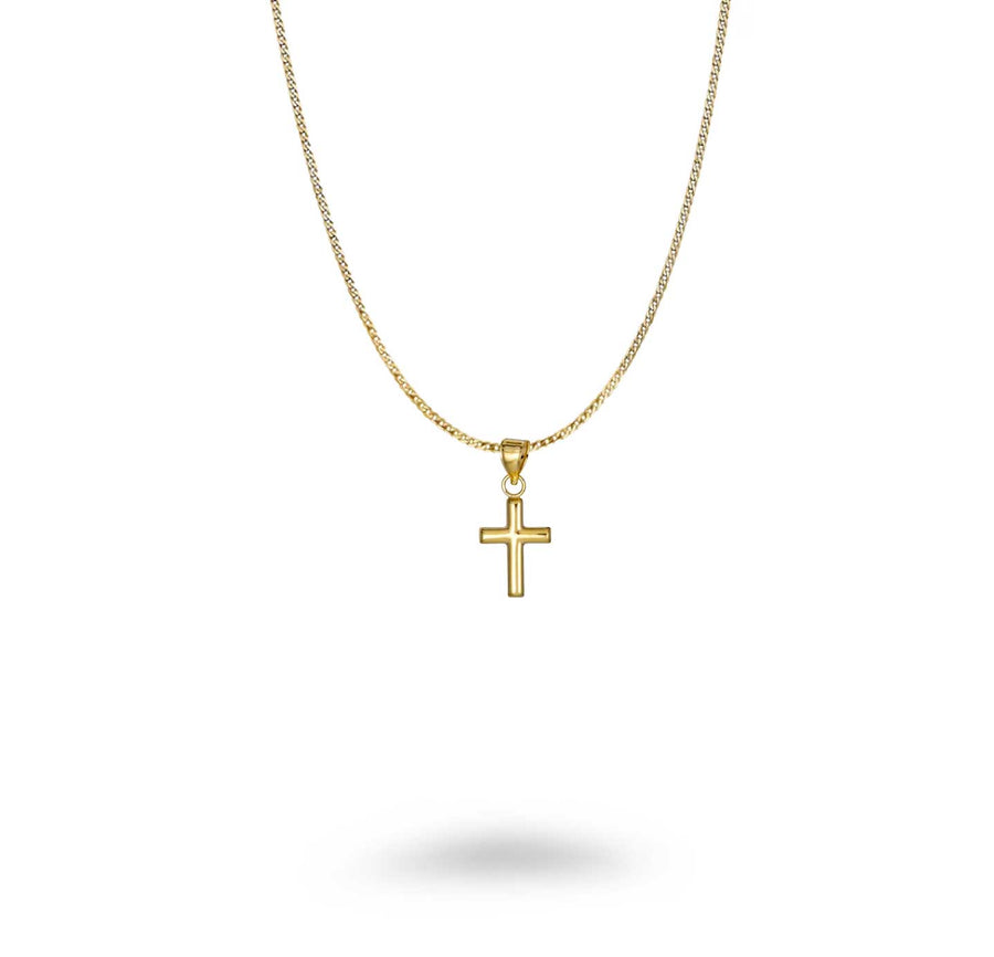 14KT Smooth Cross Pendant Necklace
