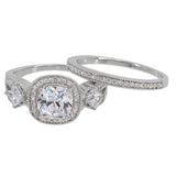 Triple CZ Wedding Ring Set