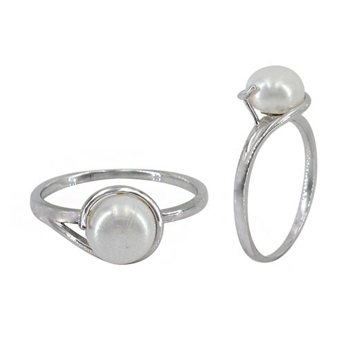 Thin Swirl Pearlized Agate Ring
