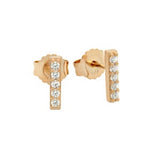Rose Gold CZ Bar Earrings