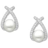 Criss-Cross Pearl Earrings