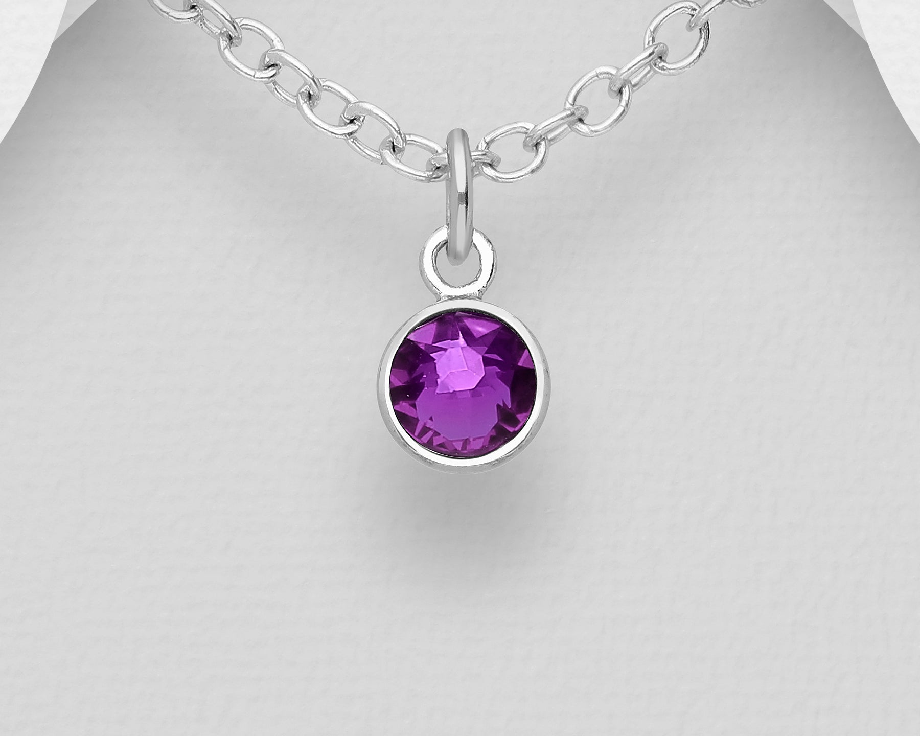 Small Swarovski Round Birthstone Necklace