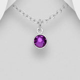 Small Swarovski Round Birthstone Necklace