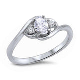 Oval Triple CZ Ring