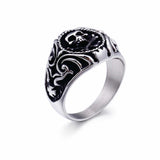 Darkened Skull Signet Ring