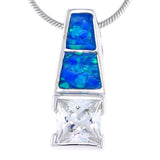 Square Opal Slider Necklace