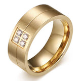 4CZ Gold 8mm Ring
