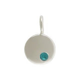 December Birthstone - Sterling Silver Birthstone Charm