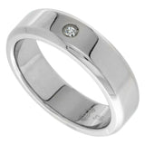 Stainless Steel CZ Beveled Ring