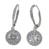 Fancy Halo Lever Dangle Earrings