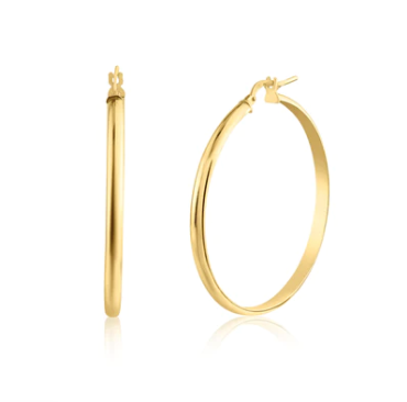 Gold Plated Silver Dome Hoops 3.5mm