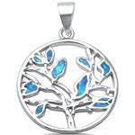 Opal Leaves Tree of Life Necklace