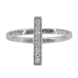CZ Crossed Bar Ring