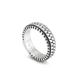 S.S. Oxidized Dot Texture Ring