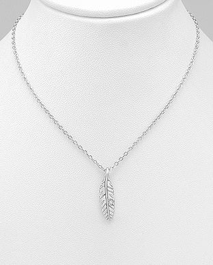 Feather with CZ Necklace