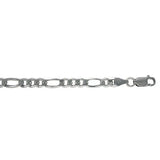 Rhodium Plated Sterling Silver Figaro Chain 5.7mm